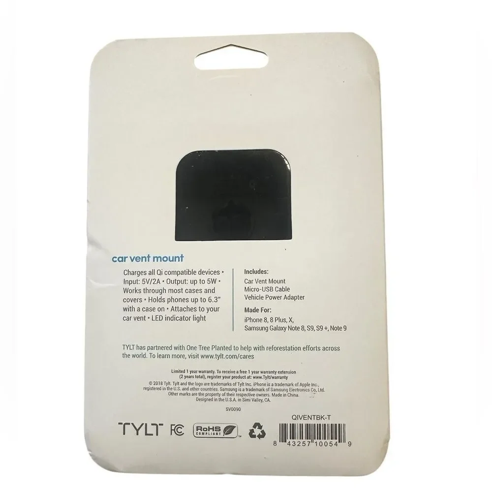 TYLT Car Vent Mount Wireless Charger - Black